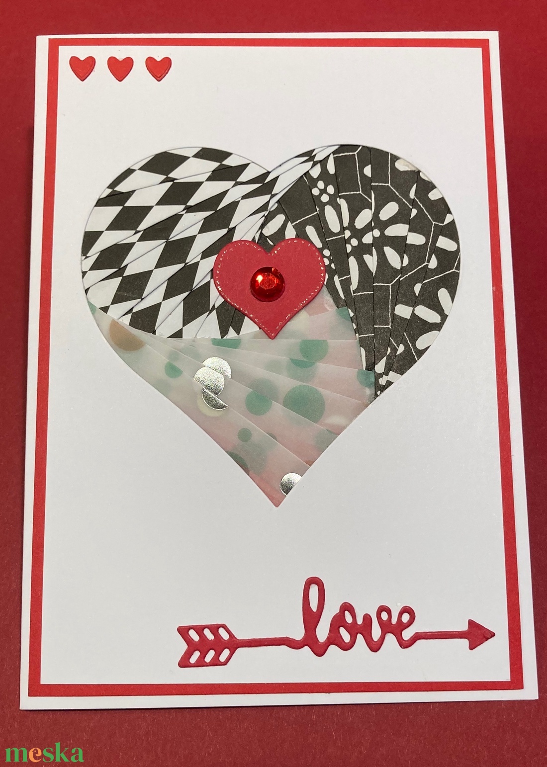 Valentin napi szerelmes képeslap, ajándékkísérő, szív, szerelem - otthon & életmód - papír, írószer - Meska.hu