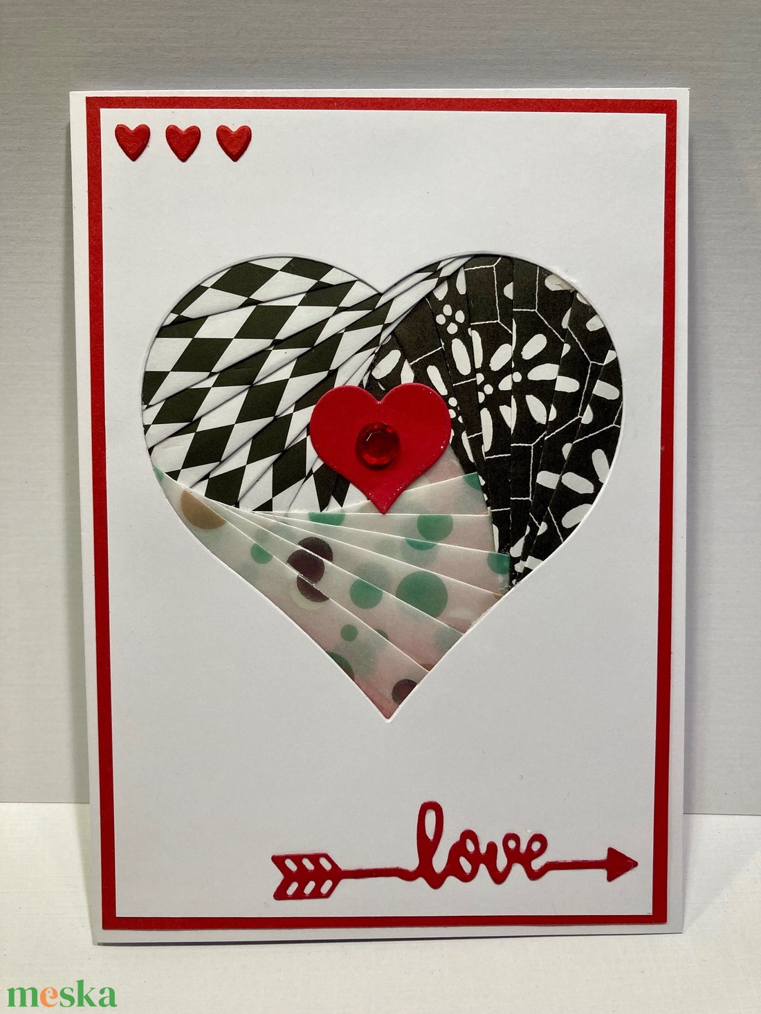 Valentin napi szerelmes képeslap, ajándékkísérő, szív, szerelem - otthon & életmód - papír, írószer - Meska.hu