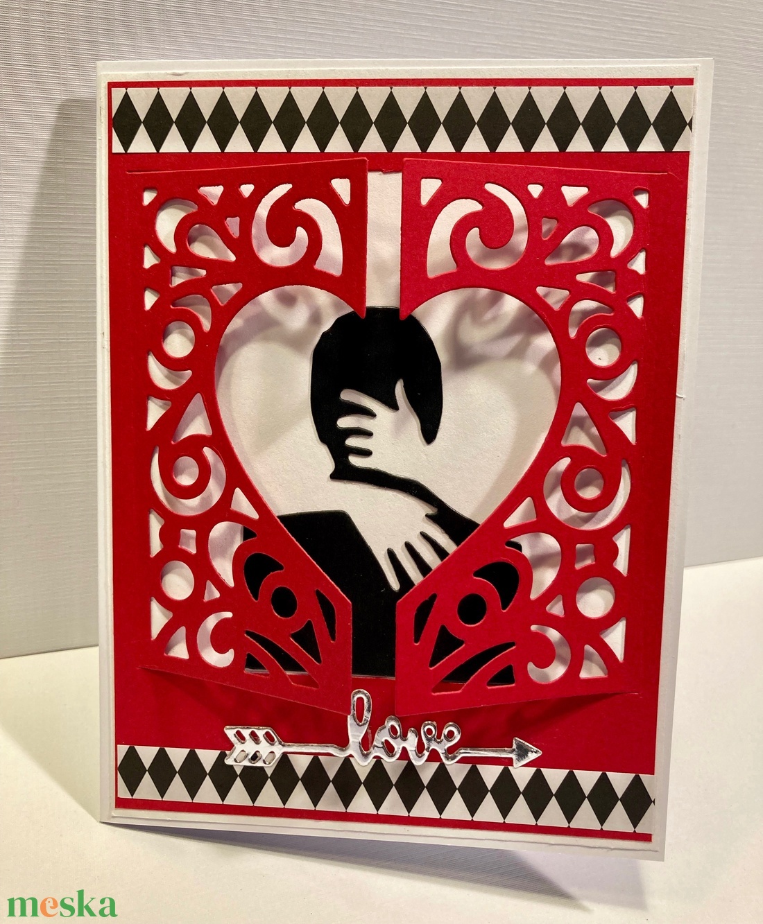 Valentin napi szerelmes képeslap, ajándékkísérő, szív, szerelem - otthon & életmód - papír, írószer - Meska.hu