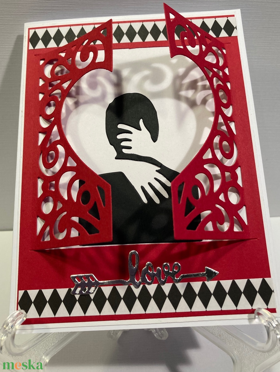 Valentin napi szerelmes képeslap, ajándékkísérő, szív, szerelem - otthon & életmód - papír, írószer - Meska.hu