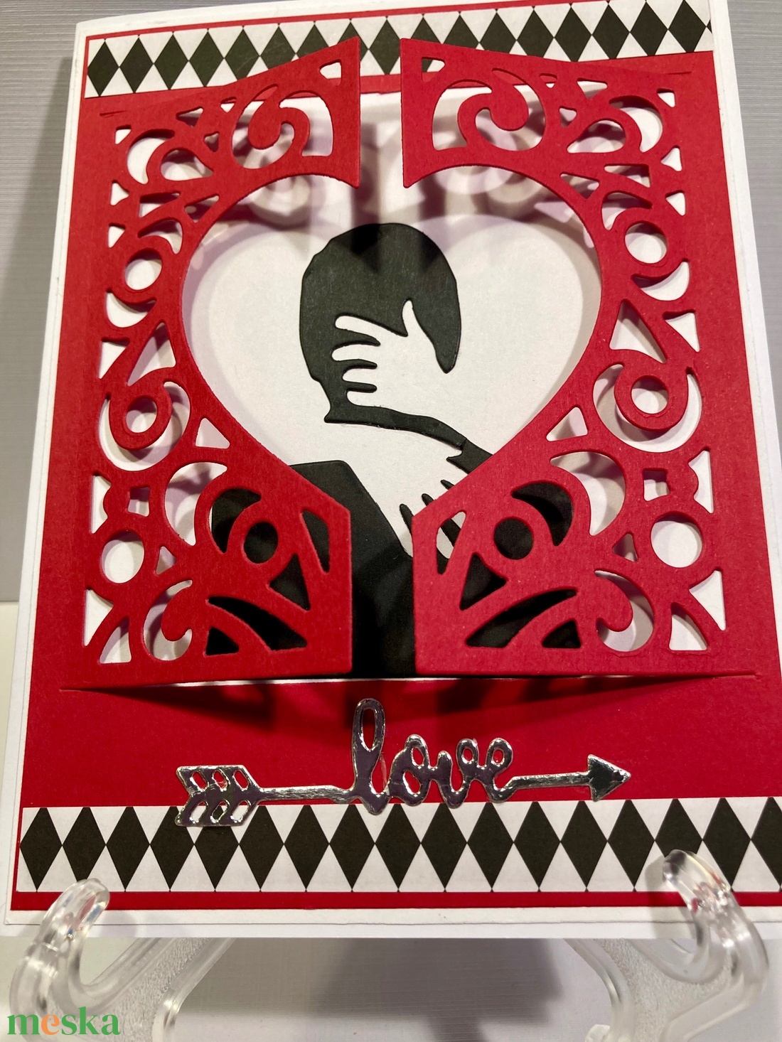 Valentin napi szerelmes képeslap, ajándékkísérő, szív, szerelem - otthon & életmód - papír, írószer - Meska.hu