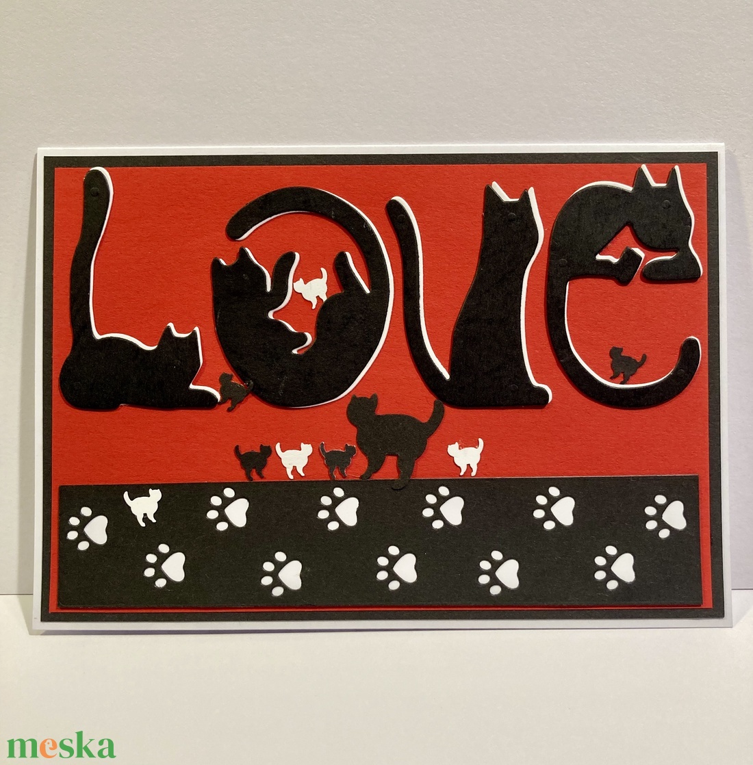 Valentin napi képeslap cicabarátoknak, ajándékkísérő - otthon & életmód - papír, írószer - Meska.hu