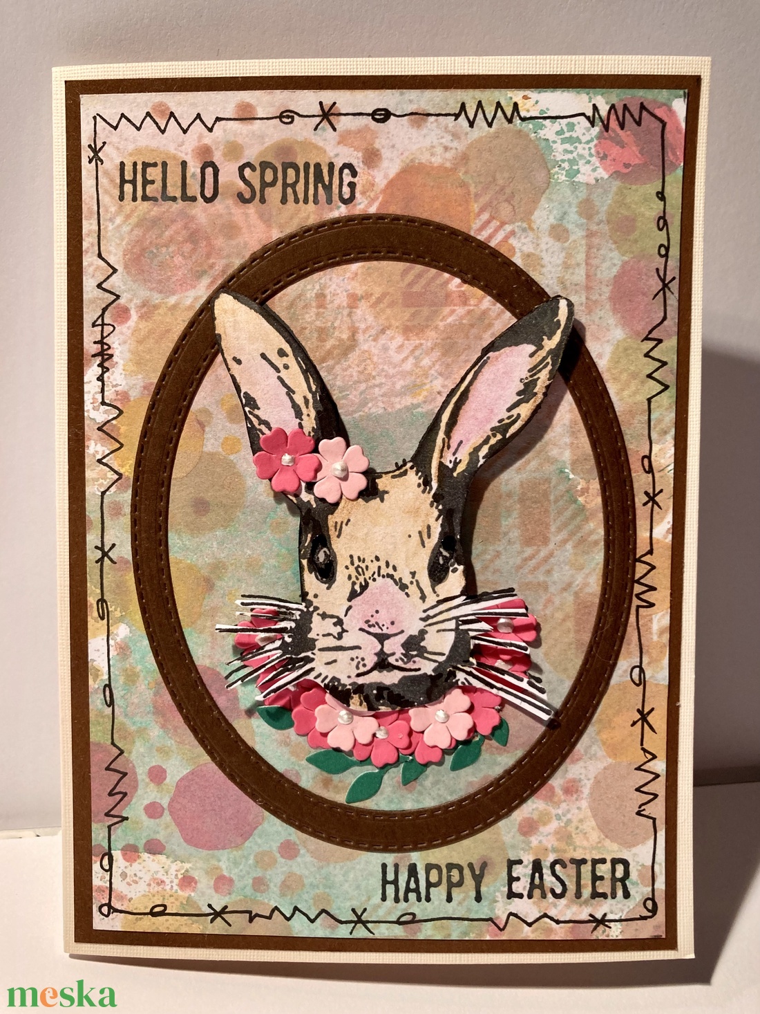 Húsvéti nyúl, nyuszi képeslap, ajándékkísérő - otthon & életmód - papír, írószer - Meska.hu