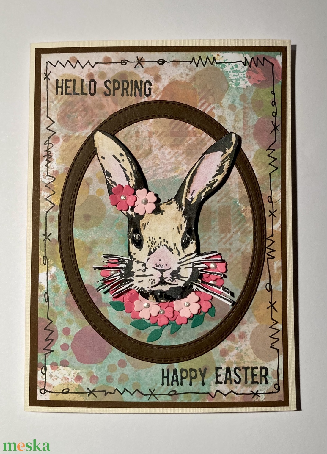 Húsvéti nyúl, nyuszi képeslap, ajándékkísérő - otthon & életmód - papír, írószer - Meska.hu