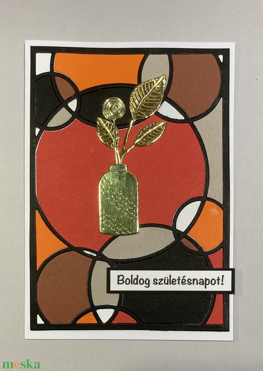 Születésnapi, névnapi,  képeslap, mozaik - otthon & életmód - papír, írószer - ajándékozás kellékei - képeslap, üdvözlőlap - Meska.hu
