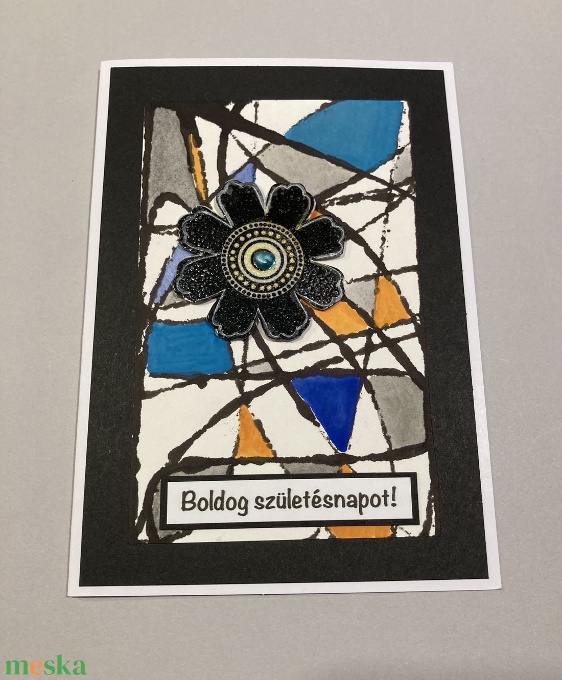 Virágos 3D-s absztrakt születésnapi, névnapi, nyugdíjas búcsúztató képeslap - otthon & életmód - papír, írószer - ajándékozás kellékei - képeslap, üdvözlőlap - Meska.hu