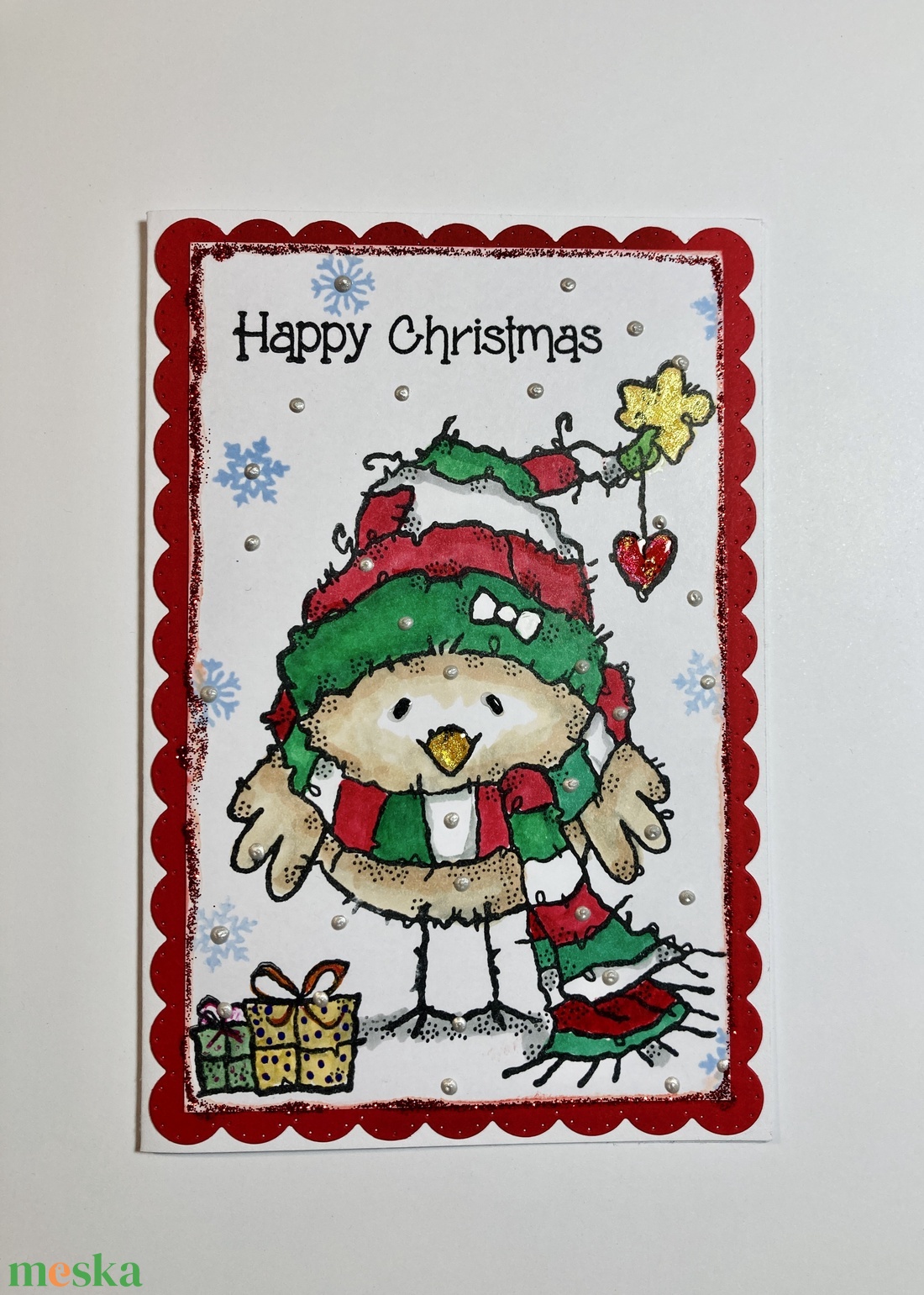 Kismadár karácsonyi képeslap, ajándékkísérő, üdvözlőlap - karácsony - karácsonyi ajándékozás - karácsonyi képeslap, üdvözlőlap, ajándékkísérő - Meska.hu