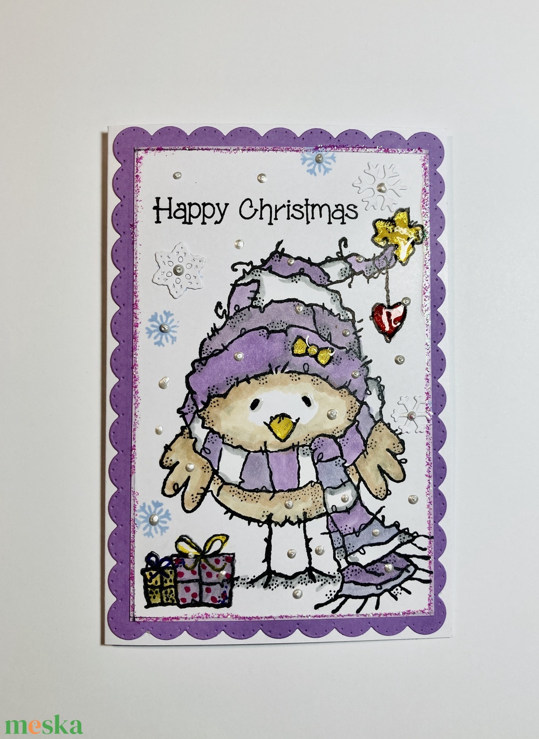 Kismadár karácsonyi képeslap, ajándékkísérő, üdvözlőlap - karácsony - karácsonyi ajándékozás - karácsonyi képeslap, üdvözlőlap, ajándékkísérő - Meska.hu