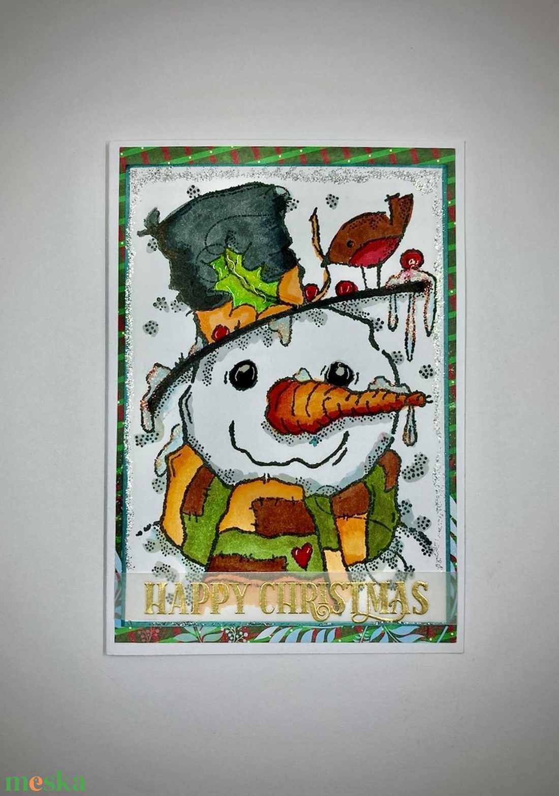 Hóember karácsonyi képeslap, ajándékkísérő, üdvözlőlap - karácsony - karácsonyi ajándékozás - karácsonyi képeslap, üdvözlőlap, ajándékkísérő - Meska.hu
