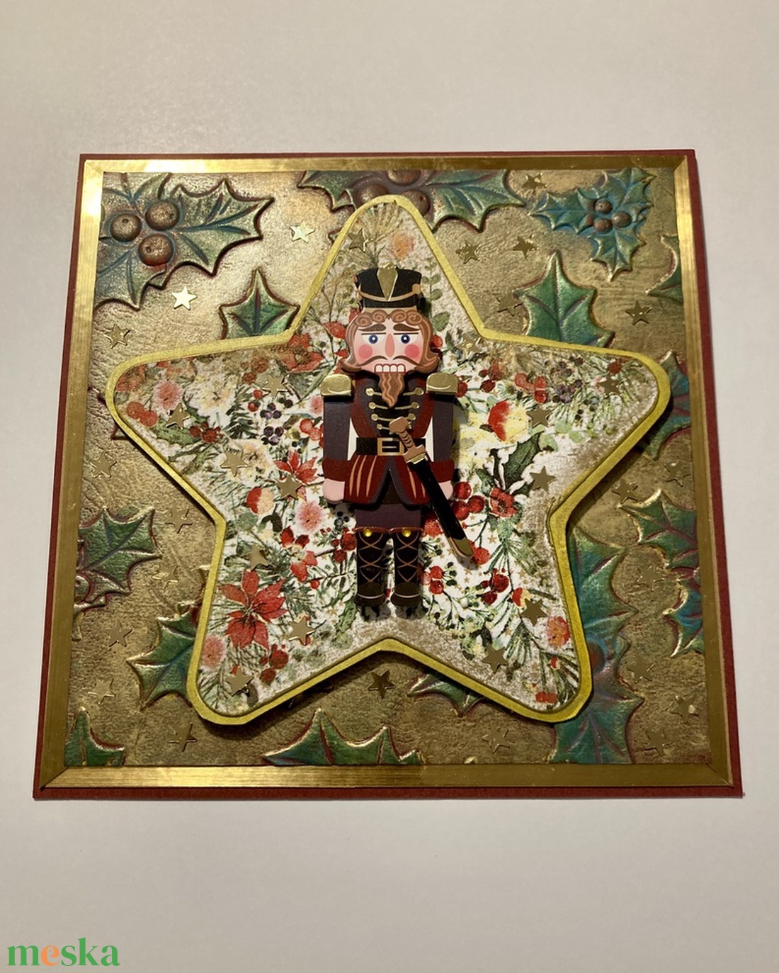 Diótörő karácsonyi képeslap, 3D, ajándékkísérő - karácsony - karácsonyi ajándékozás - karácsonyi képeslap, üdvözlőlap, ajándékkísérő - Meska.hu