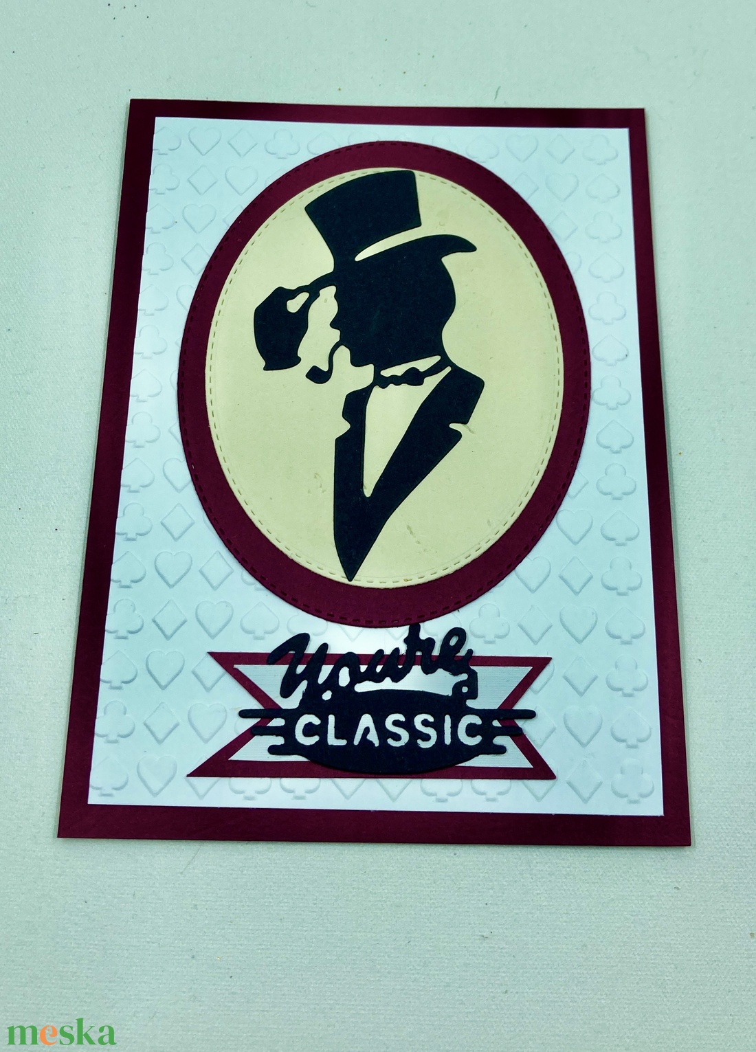 Úriember képeslap , gentleman, cilinder, bajusz, pipa - otthon & életmód - papír, írószer - ajándékozás kellékei - képeslap, üdvözlőlap - Meska.hu