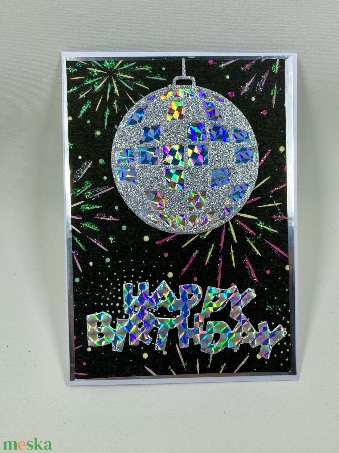 Disco gömb születésnapi képeslap - otthon & életmód - papír, írószer - ajándékozás kellékei - képeslap, üdvözlőlap - Meska.hu