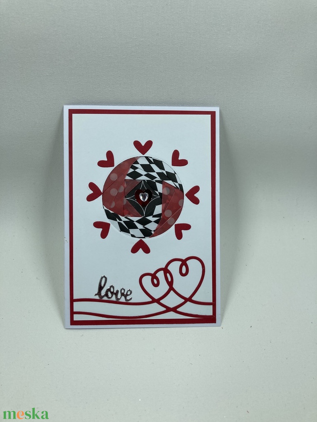 Valentin napi szerelmes képeslap, ajándékkísérő, szív, szerelem - otthon & életmód - papír, írószer - ajándékozás kellékei - képeslap, üdvözlőlap - Meska.hu