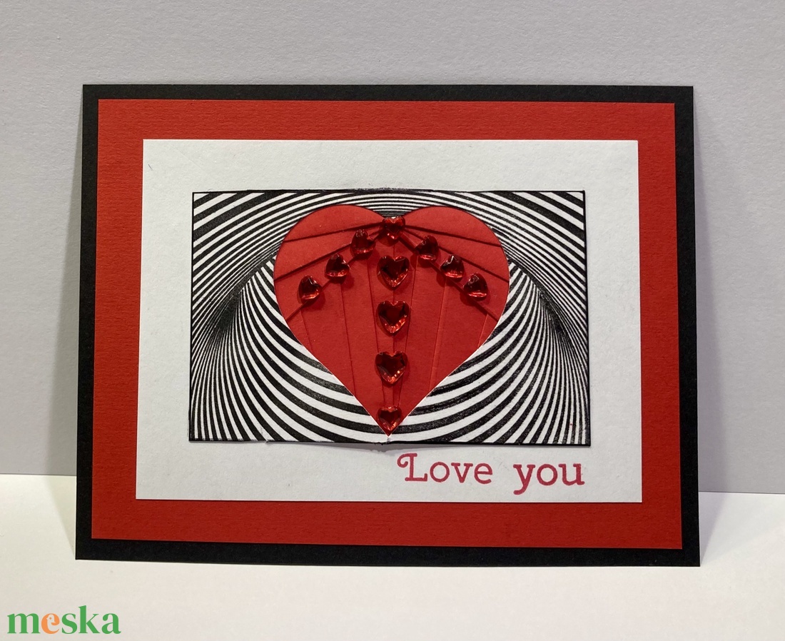 Valentin napi szerelmes képeslap, ajándékkísérő, szív, szerelem - otthon & életmód - papír, írószer - ajándékozás kellékei - képeslap, üdvözlőlap - Meska.hu