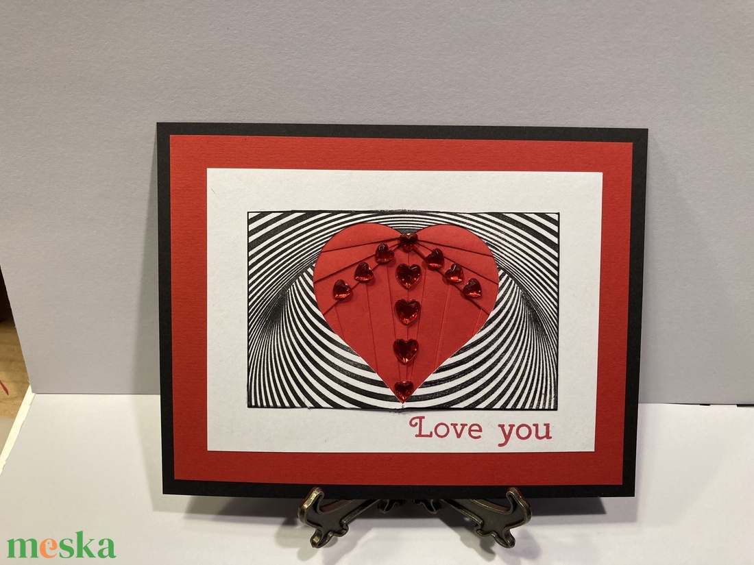 Valentin napi szerelmes képeslap, ajándékkísérő, szív, szerelem - otthon & életmód - papír, írószer - ajándékozás kellékei - képeslap, üdvözlőlap - Meska.hu