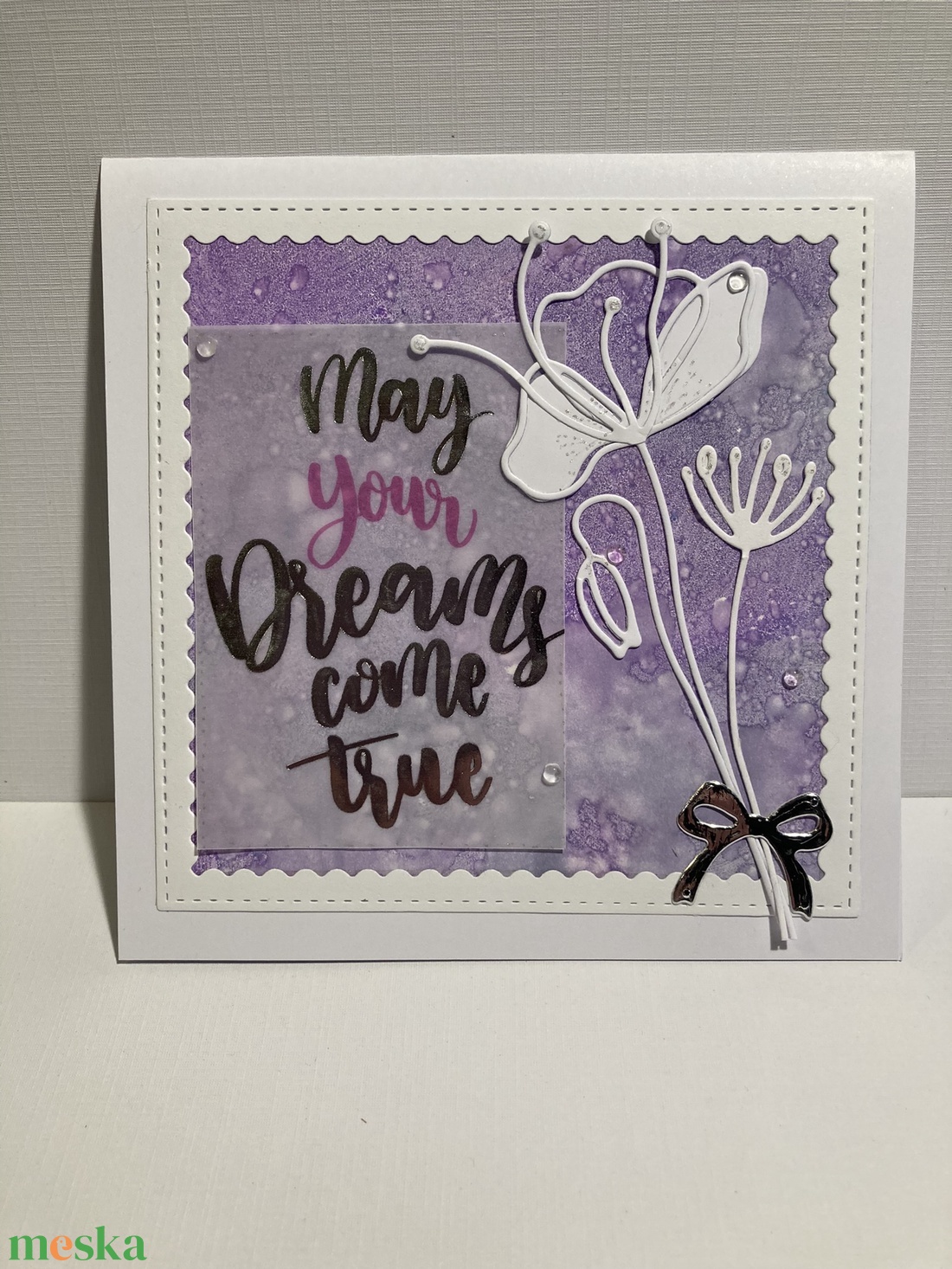 Virágos születésnapi képeslap, ajándékkísérő - otthon & életmód - papír, írószer - ajándékozás kellékei - képeslap, üdvözlőlap - Meska.hu