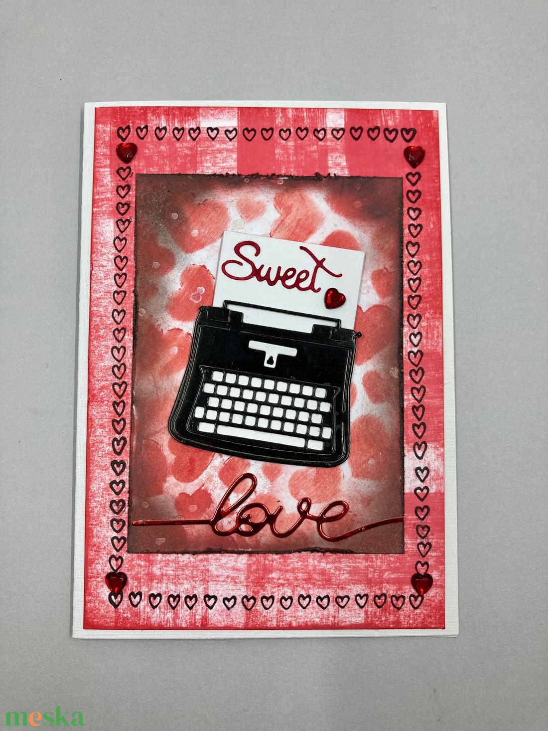 Valentin napi szerelmes képeslap, ajándékkísérő, szív, szerelem - otthon & életmód - papír, írószer - ajándékozás kellékei - képeslap, üdvözlőlap - Meska.hu