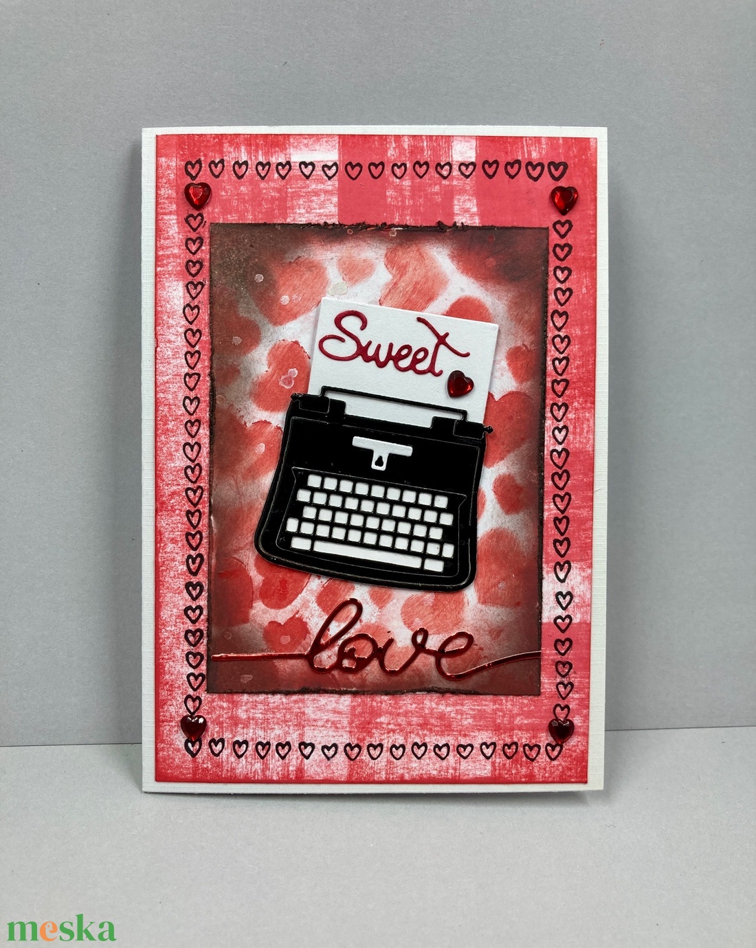 Valentin napi szerelmes képeslap, ajándékkísérő, szív, szerelem - otthon & életmód - papír, írószer - ajándékozás kellékei - képeslap, üdvözlőlap - Meska.hu