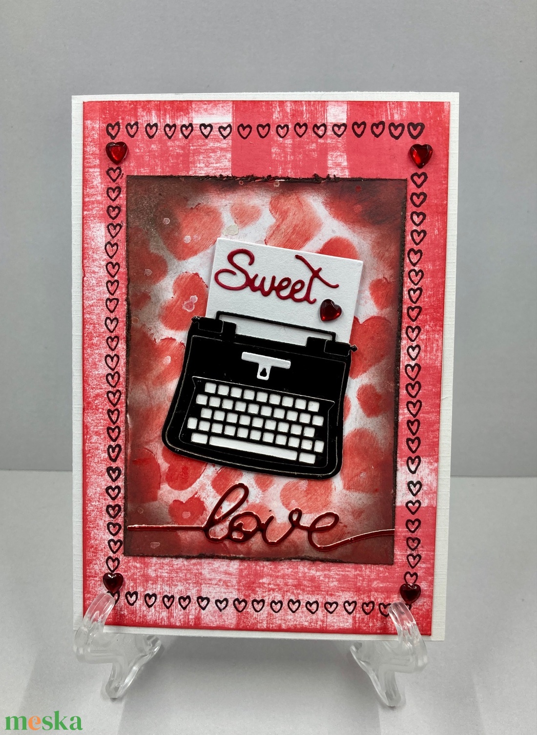 Valentin napi szerelmes képeslap, ajándékkísérő, szív, szerelem - otthon & életmód - papír, írószer - ajándékozás kellékei - képeslap, üdvözlőlap - Meska.hu