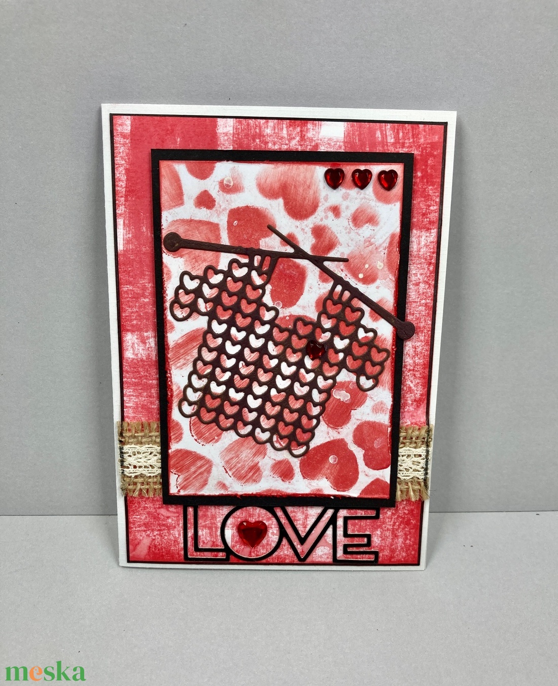 Valentin napi szerelmes képeslap, ajándékkísérő, szív, szerelem - otthon & életmód - papír, írószer - ajándékozás kellékei - képeslap, üdvözlőlap - Meska.hu