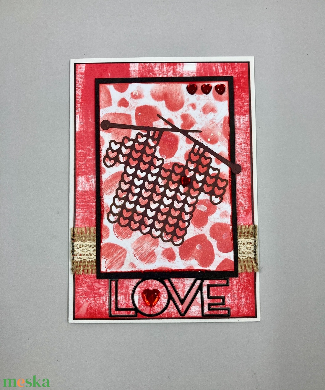 Valentin napi szerelmes képeslap, ajándékkísérő, szív, szerelem - otthon & életmód - papír, írószer - ajándékozás kellékei - képeslap, üdvözlőlap - Meska.hu