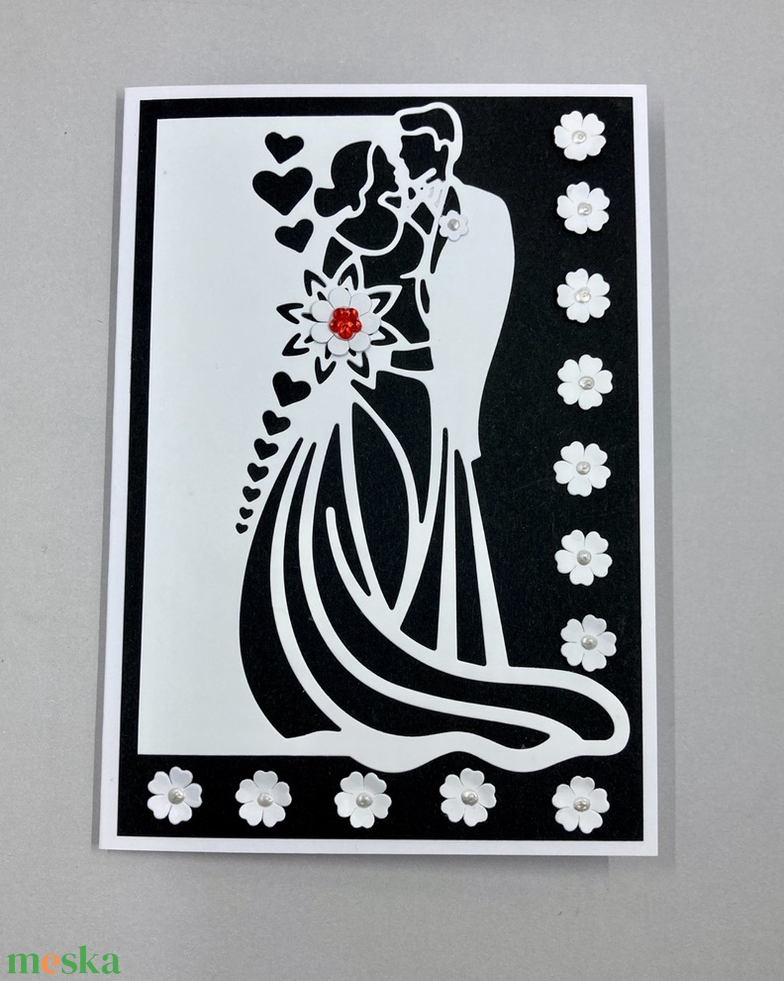 Esküvői képeslap 3D - otthon & életmód - papír, írószer - ajándékozás kellékei - képeslap, üdvözlőlap - Meska.hu