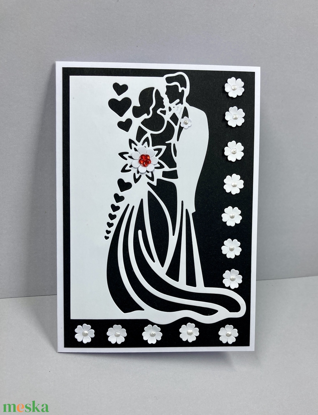 Esküvői képeslap 3D - otthon & életmód - papír, írószer - ajándékozás kellékei - képeslap, üdvözlőlap - Meska.hu