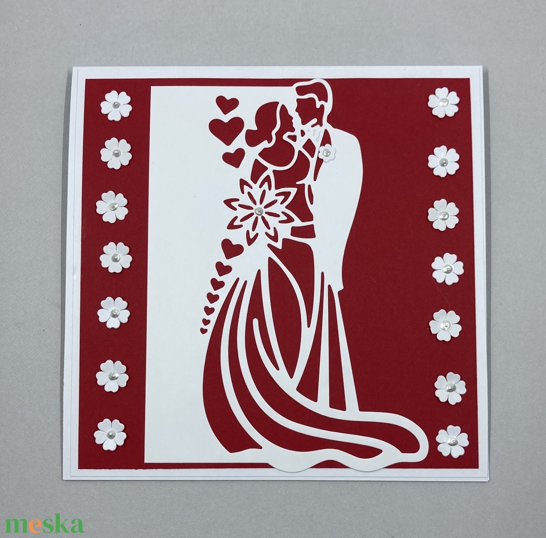 Esküvői képeslap 3D - otthon & életmód - papír, írószer - ajándékozás kellékei - képeslap, üdvözlőlap - Meska.hu