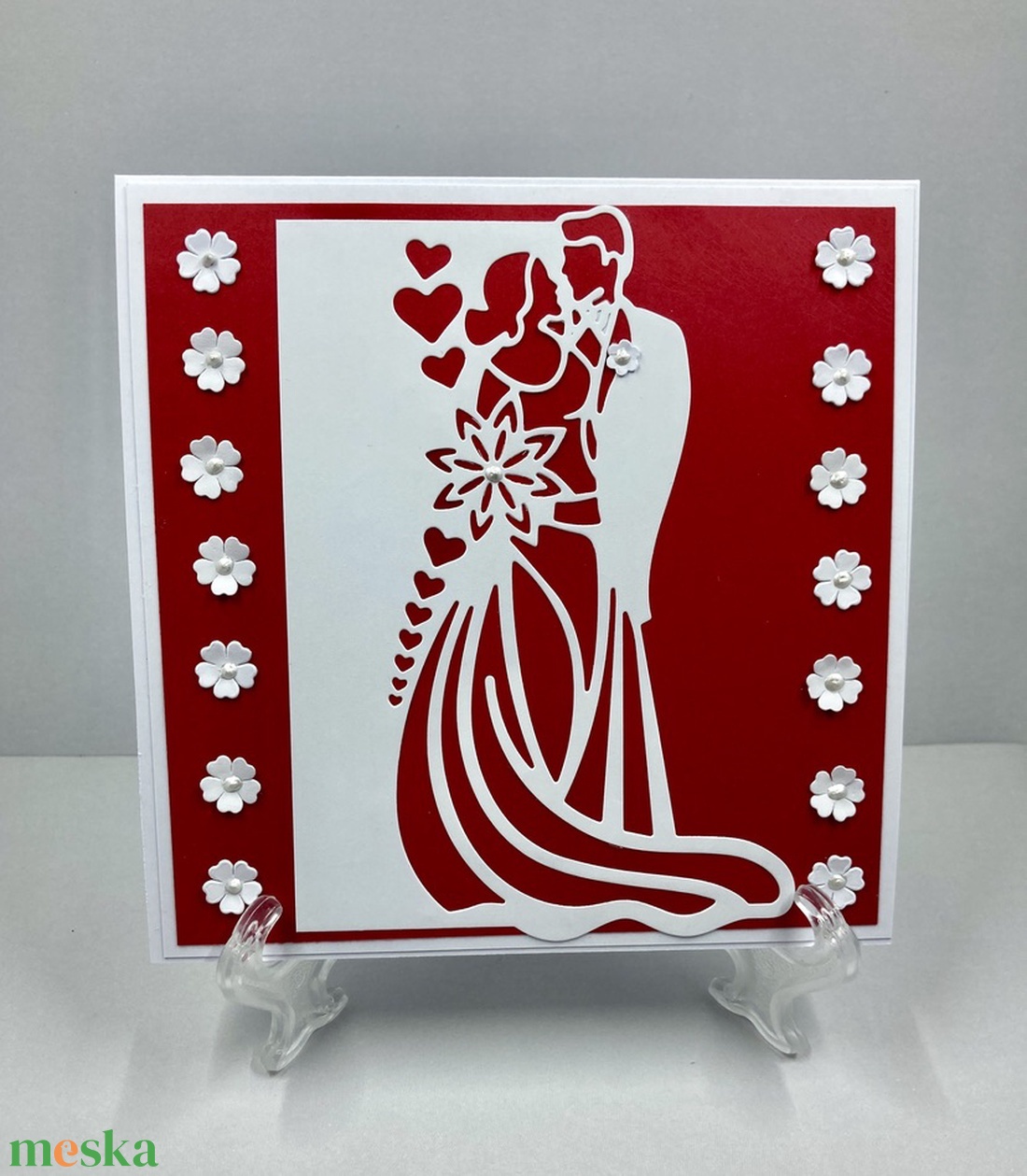 Esküvői képeslap 3D - otthon & életmód - papír, írószer - ajándékozás kellékei - képeslap, üdvözlőlap - Meska.hu