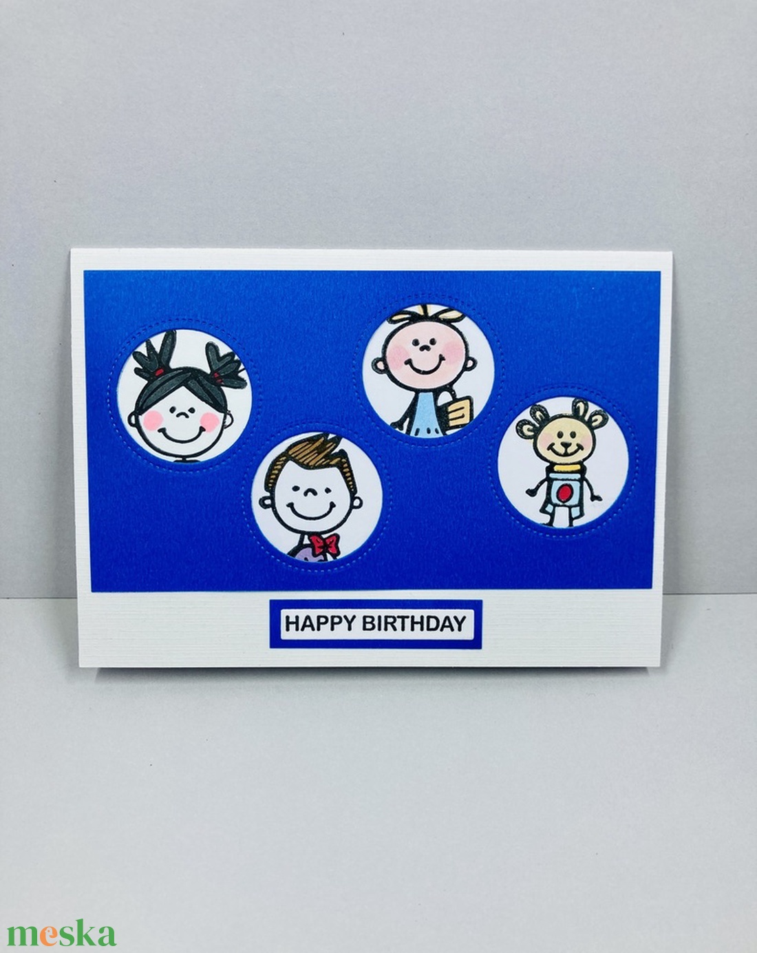 Szines  képeslap születésnapra,  ajándékkísérő zsúrra - otthon & életmód - papír, írószer - ajándékozás kellékei - képeslap, üdvözlőlap - Meska.hu