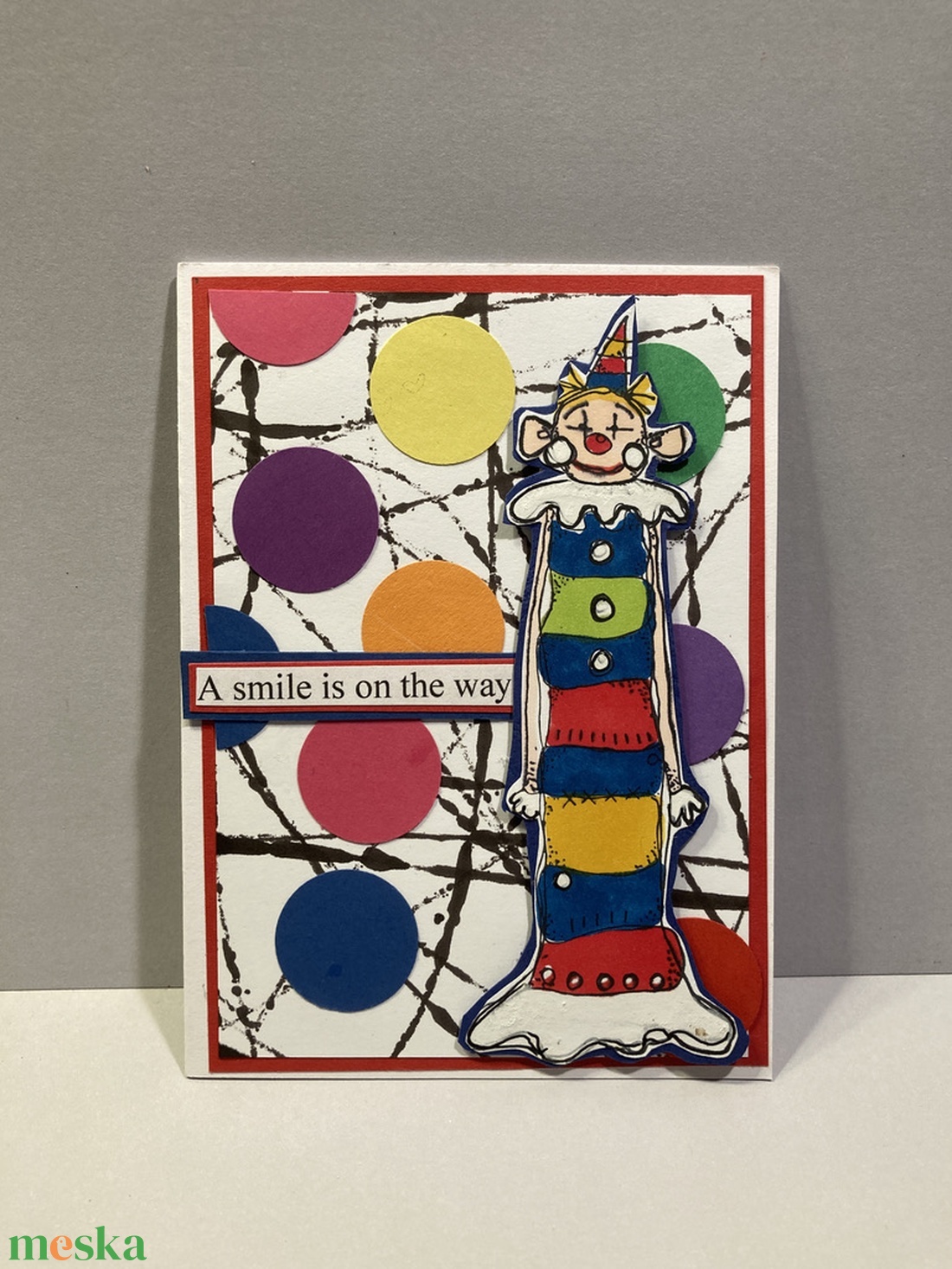 Bohóc születésnapi képeslap, cirkusz, clown - otthon & életmód - papír, írószer - ajándékozás kellékei - képeslap, üdvözlőlap - Meska.hu