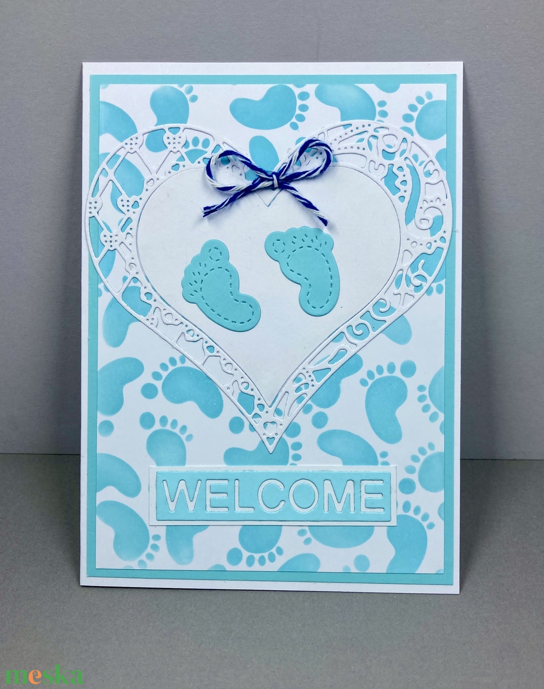 Babaköszöntő képeslap , kislány/kisfiú, Isten hozott! - otthon & életmód - papír, írószer - ajándékozás kellékei - képeslap, üdvözlőlap - Meska.hu