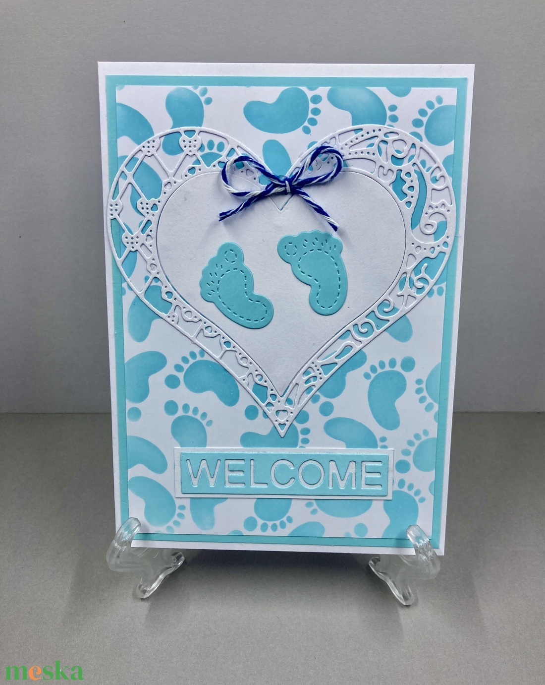 Babaköszöntő képeslap , kislány/kisfiú, Isten hozott! - otthon & életmód - papír, írószer - ajándékozás kellékei - képeslap, üdvözlőlap - Meska.hu