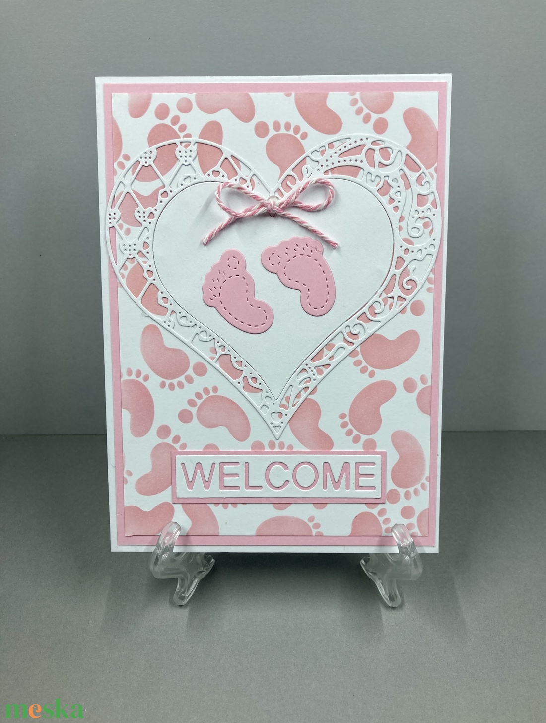 Babaköszöntő képeslap , kislány/kisfiú, Isten hozott! - otthon & életmód - papír, írószer - ajándékozás kellékei - képeslap, üdvözlőlap - Meska.hu