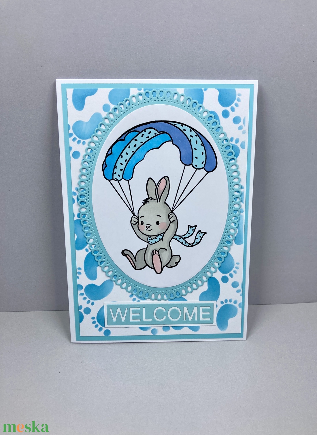 Babaköszöntő képeslap , kislány/kisfiú, Isten hozott! - otthon & életmód - papír, írószer - ajándékozás kellékei - képeslap, üdvözlőlap - Meska.hu