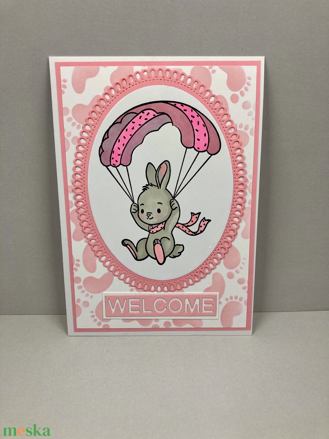 Babaköszöntő képeslap , kislány/kisfiú, Isten hozott! - otthon & életmód - papír, írószer - ajándékozás kellékei - képeslap, üdvözlőlap - Meska.hu