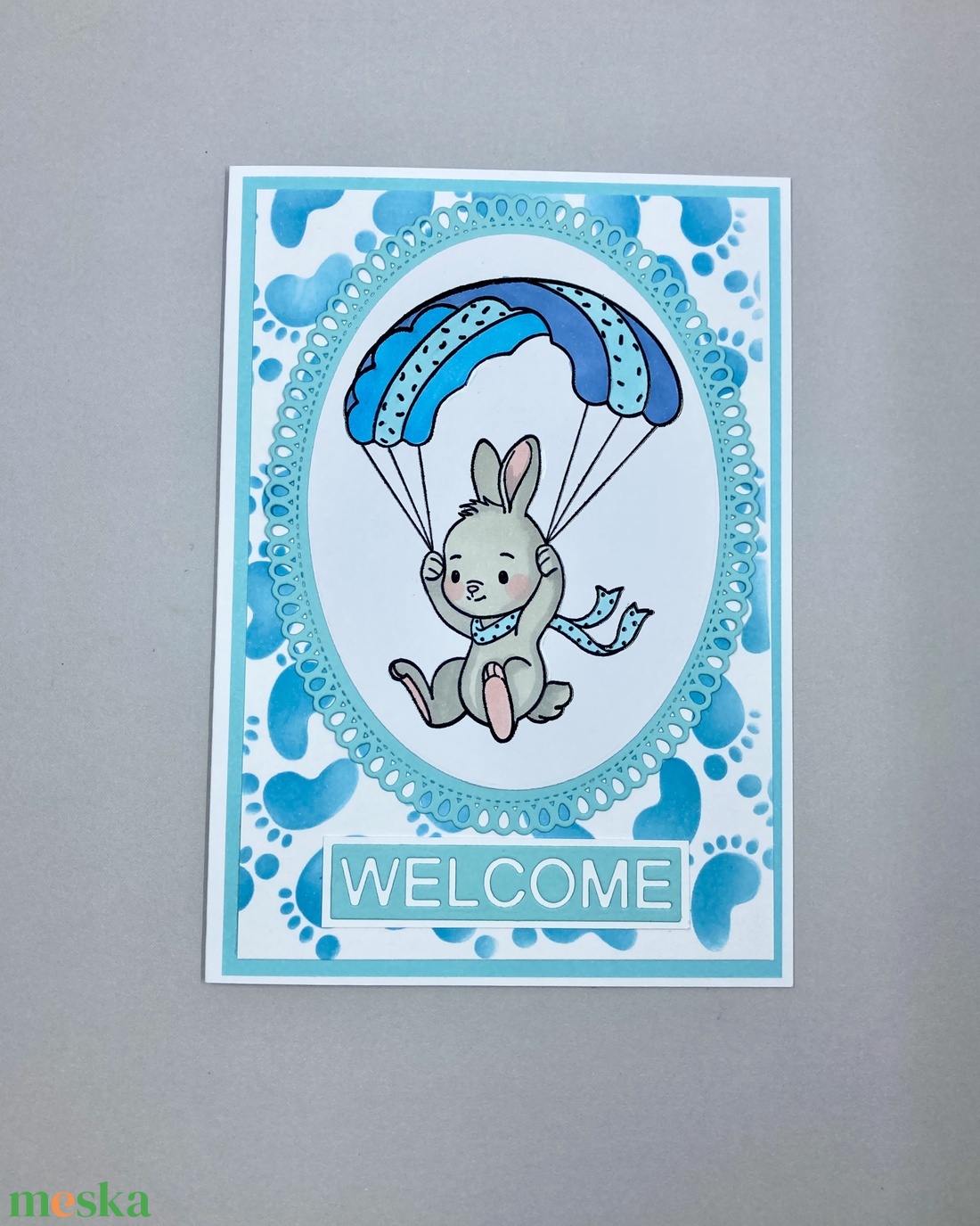 Babaköszöntő képeslap , kislány/kisfiú, Isten hozott! - otthon & életmód - papír, írószer - ajándékozás kellékei - képeslap, üdvözlőlap - Meska.hu