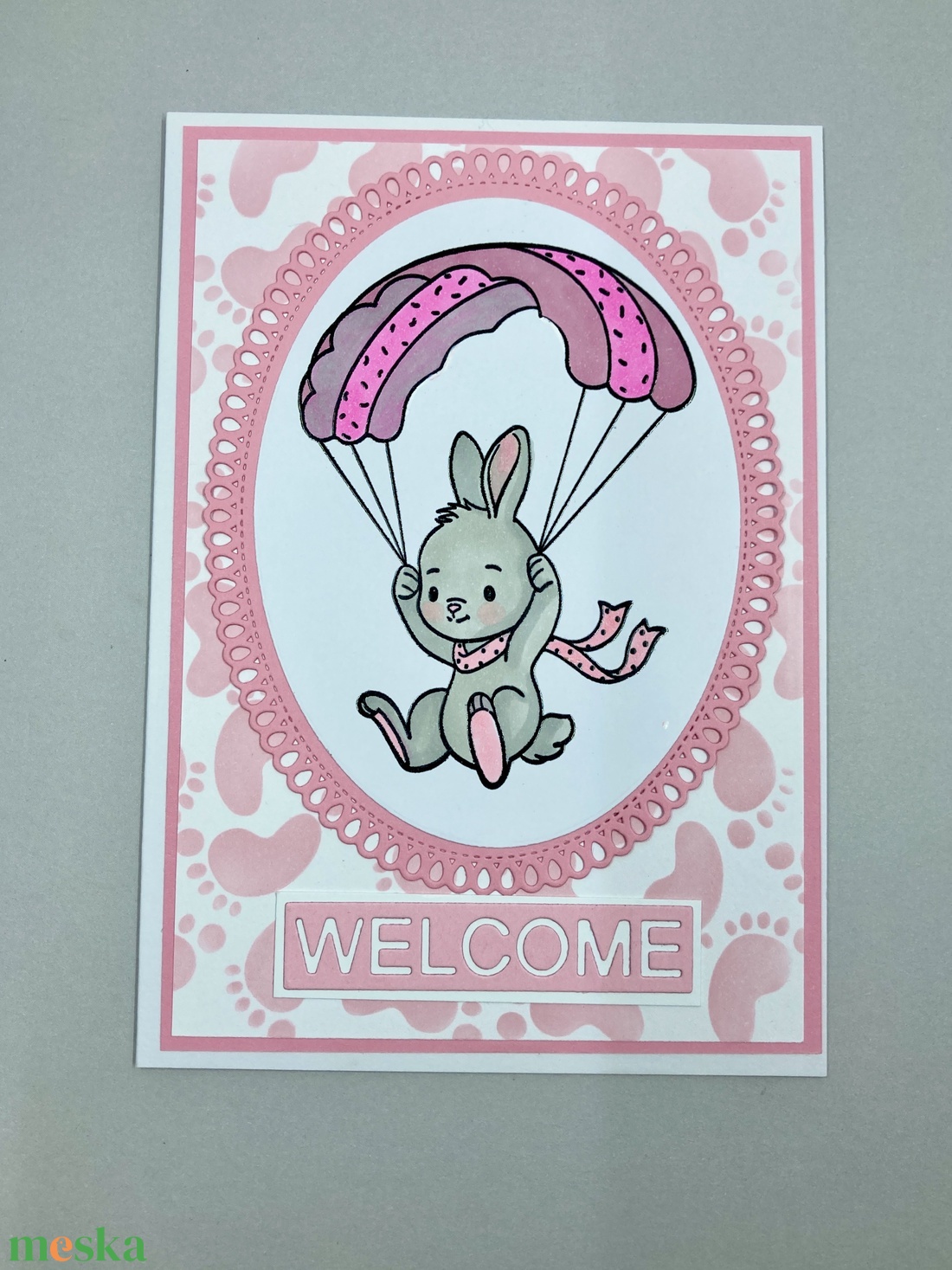 Babaköszöntő képeslap , kislány/kisfiú, Isten hozott! - otthon & életmód - papír, írószer - ajándékozás kellékei - képeslap, üdvözlőlap - Meska.hu