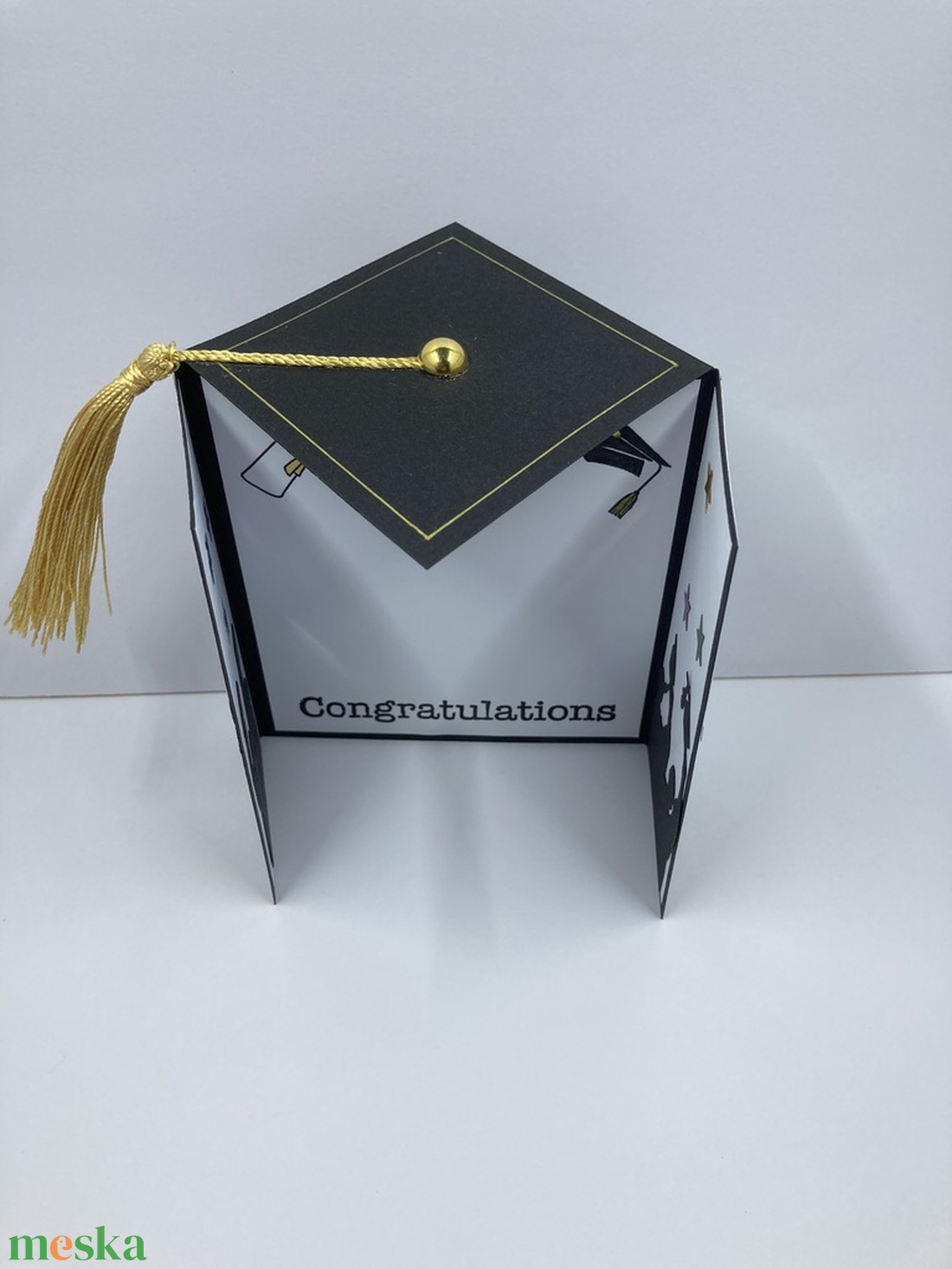 Ballagási kalap képeslap, diplomaosztó, diploma, ballagás - otthon & életmód - papír, írószer - ajándékozás kellékei - képeslap, üdvözlőlap - Meska.hu