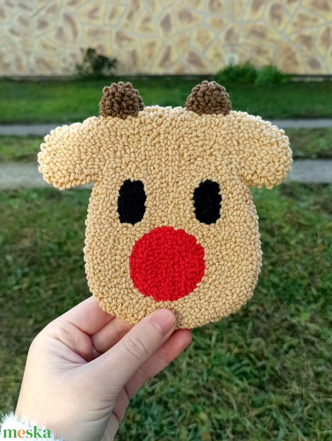 Rénszarvas  karácsonyi poháralátét - otthon & életmód - konyhafelszerelés, tálalás - tálalás - tányér- és poháralátét - Meska.hu