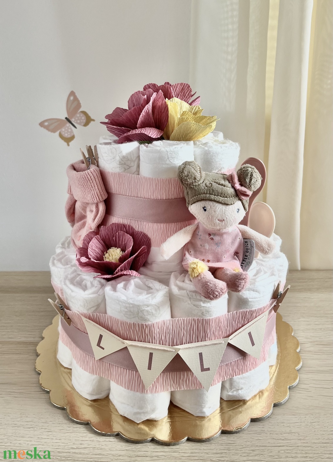 LILI pelenkatorta - játék & sport - babalátogató ajándékcsomag - Meska.hu