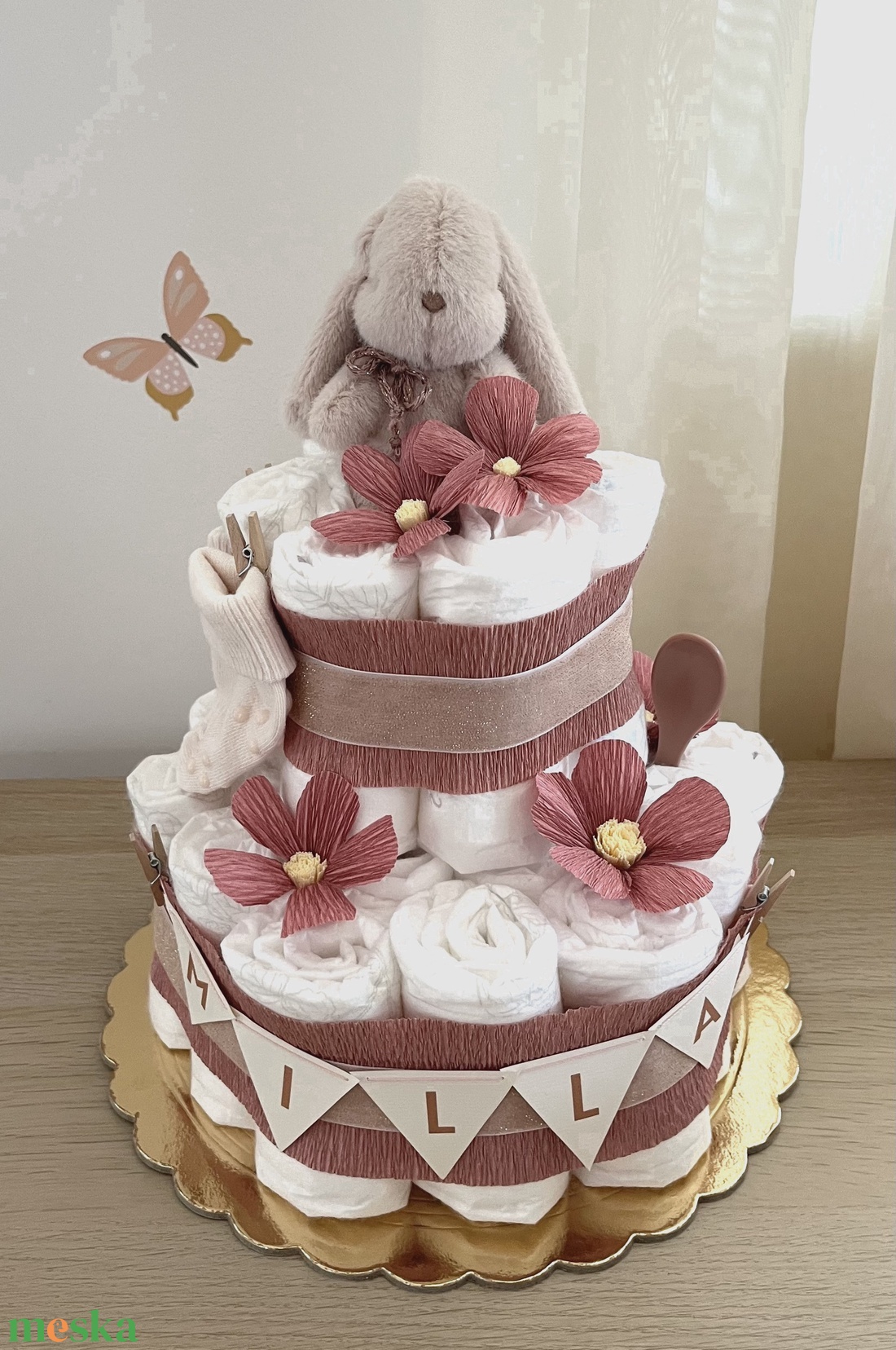 MILLA pelenkatorta - játék & sport - babalátogató ajándékcsomag - Meska.hu