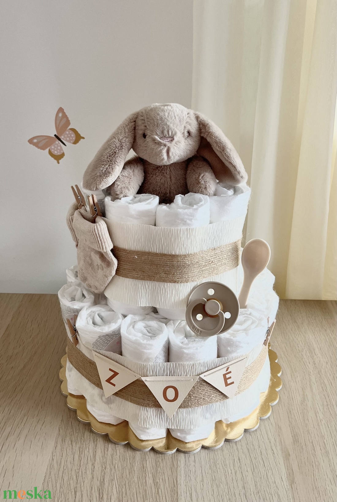 ZOÉ pelenkatorta - baba - mama - pelenkázó, babafürdető kellékek - pelenkatorta - Meska.hu