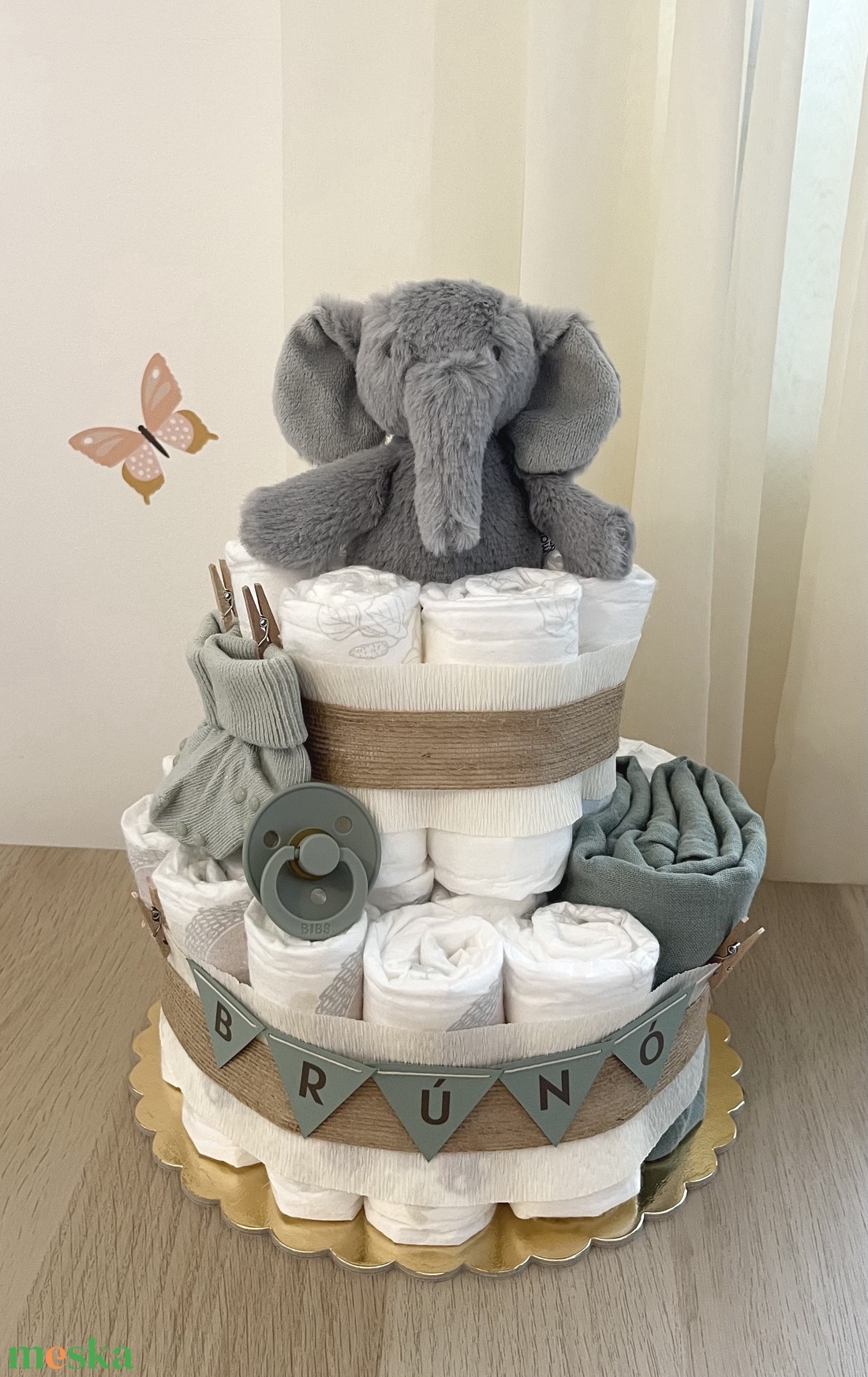 BRÚNÓ pelenkatorta - baba - mama - pelenkázó, babafürdető kellékek - pelenkatorta - Meska.hu