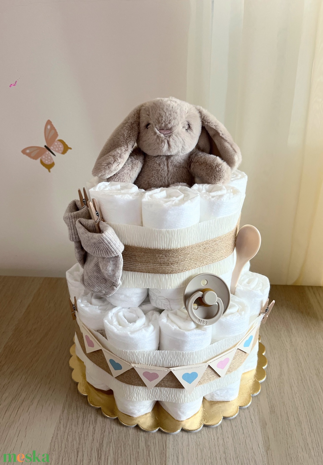 Fiú vagy lány? pelenkatorta - baba - mama - pelenkázó, babafürdető kellékek - pelenkatorta - Meska.hu