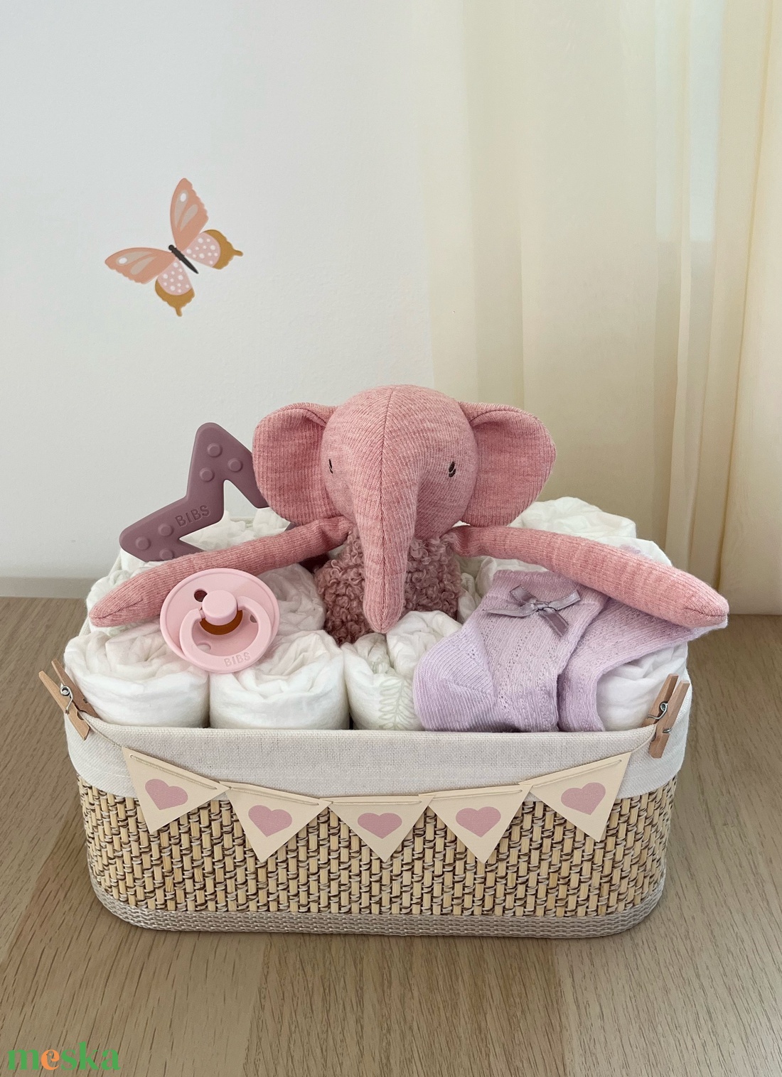 Elefántos pelenkabox - baba - mama - babalátogató ajándékcsomag - Meska.hu