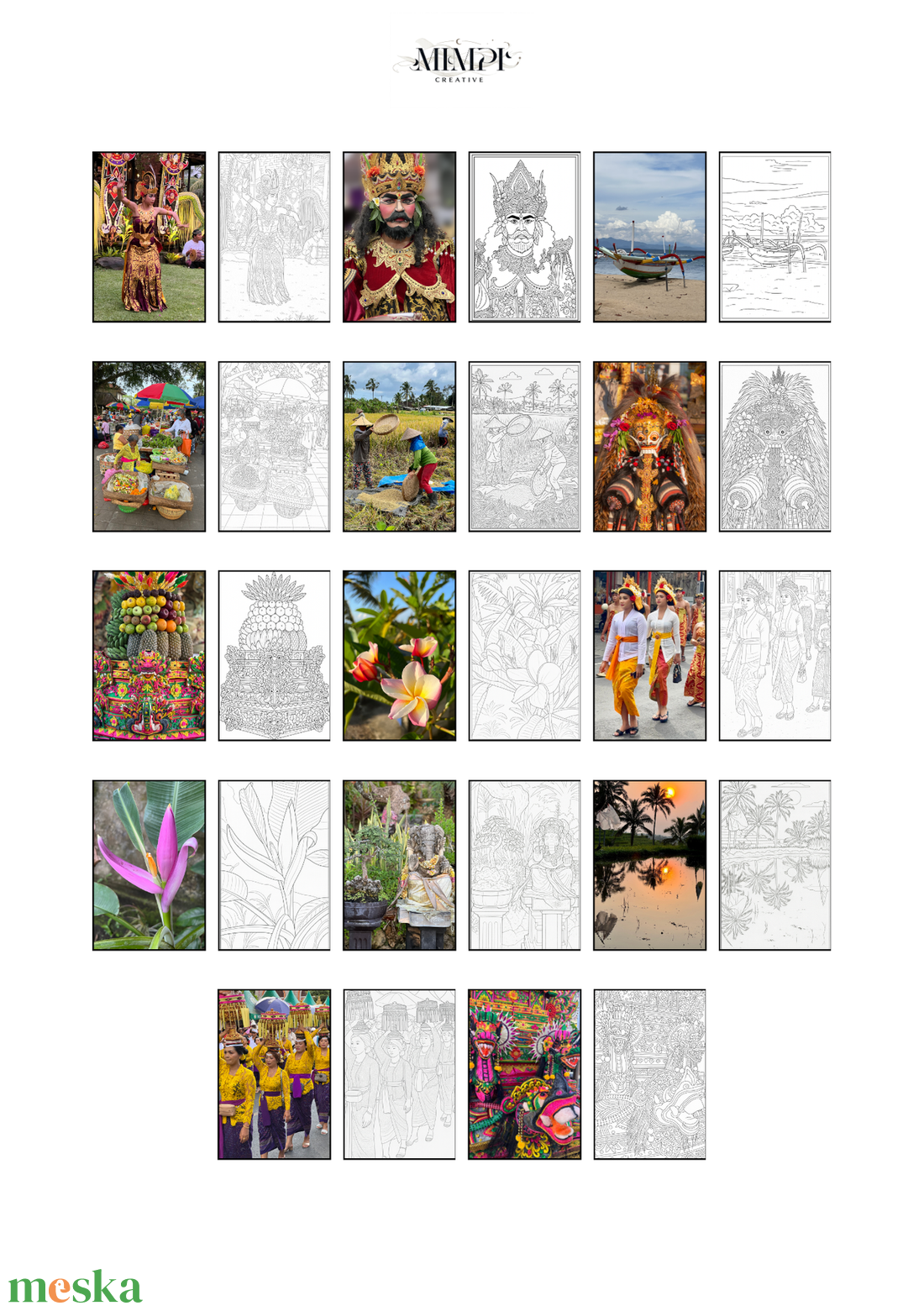 Bali coloring book, 14 contour drawings based on self-made photos - művészet - grafika & illusztráció - digitális - Meska.hu Bali coloring book, 14 contour drawings based on self-made photos - művészet - grafika & illusztráció - digitális - Meska.hu