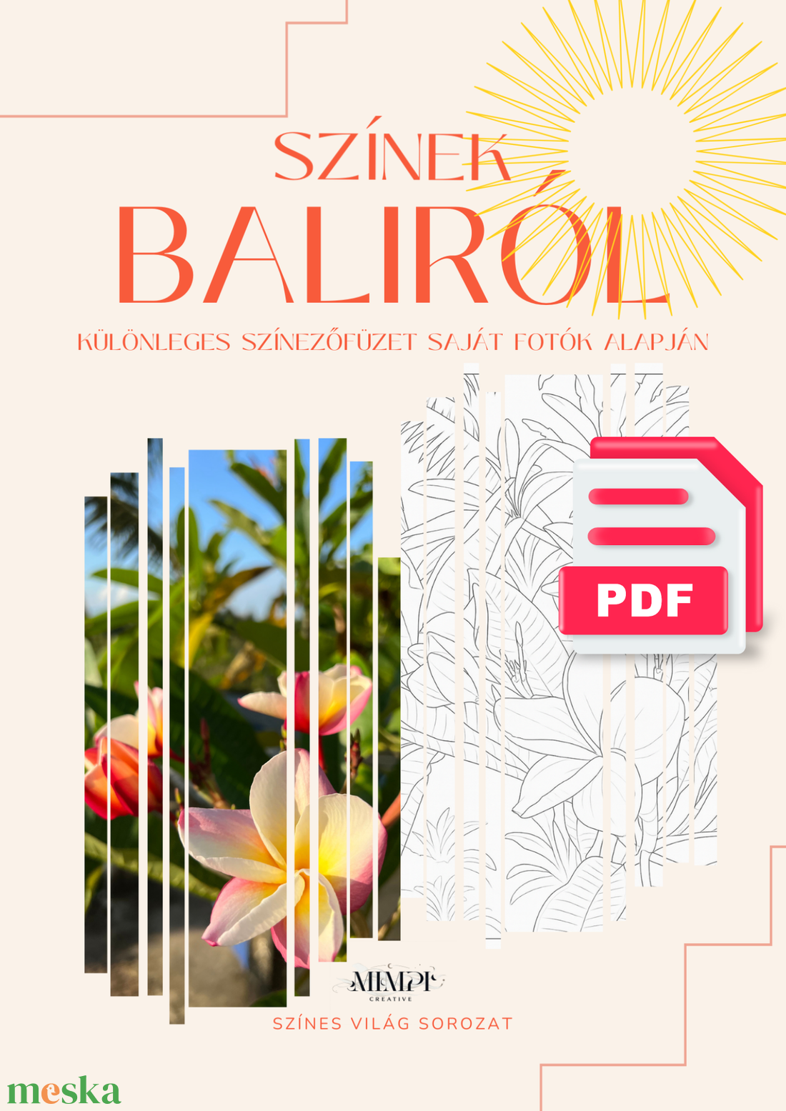 Bali színezőfüzet, 14db kontúrrajz saját fotó alapján - művészet - grafika & illusztráció - digitális - Meska.hu