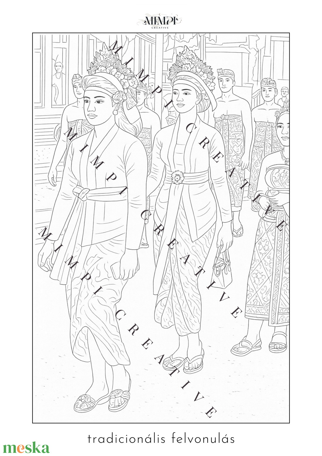 Bali színezőfüzet, 14db kontúrrajz saját fotó alapján-NYOMTATOTT KÖNYV VÁLTOZAT - otthon & életmód - papír, írószer - színező - Meska.hu