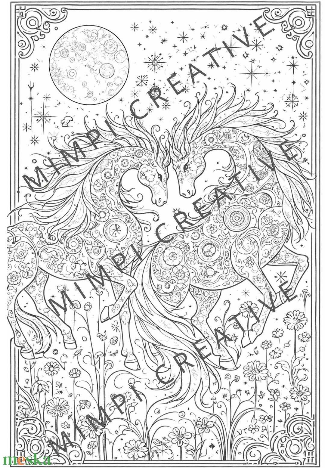 TŰZ LÓ éve színező füzet, 20 db kontúrrajz - művészet - grafika & illusztráció - digitális - Meska.hu